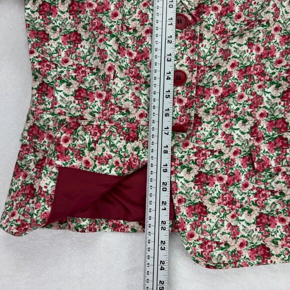 Talbots Grace‎ Fit Blazer Jacket Floral Rose 3/4 Sleeve Cottagecore Boho Spring - Picture 13 of 16